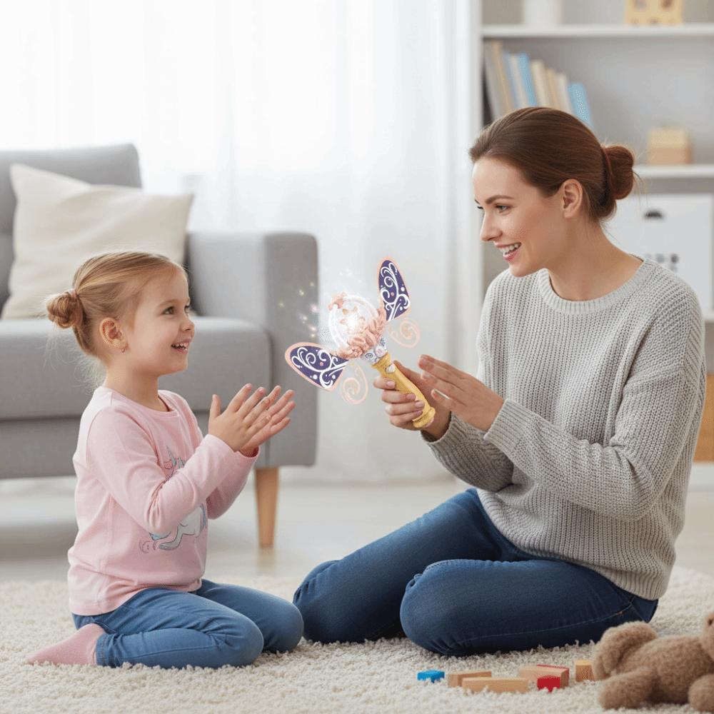 With Light Fairy Wand Flash Rotating Princess Wand Light Sound Stick Christmas Halloween
