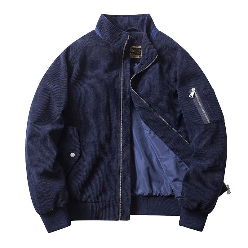 Mens Corduroy Bomber Jacket Casual Workwear