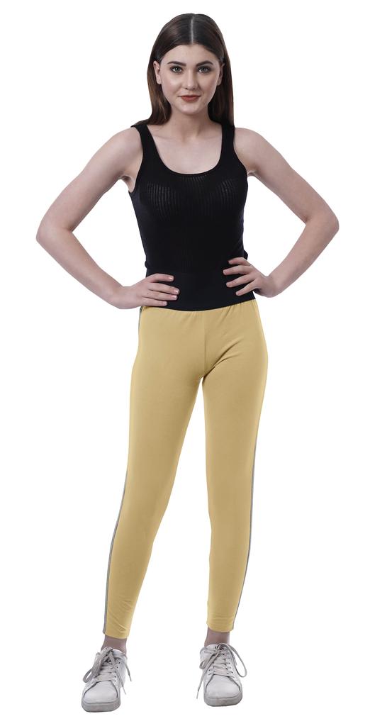 Moomaya High Waist Leggings For Women Side Strips Soft Workout Yoga Pants