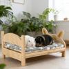 Ferret Bed Cartoon Tiny Pet Habitat with Soft Mat Wooden Detachable Bunny Hedgehog Bed Kitten Hamster Glider Squirrel Cage