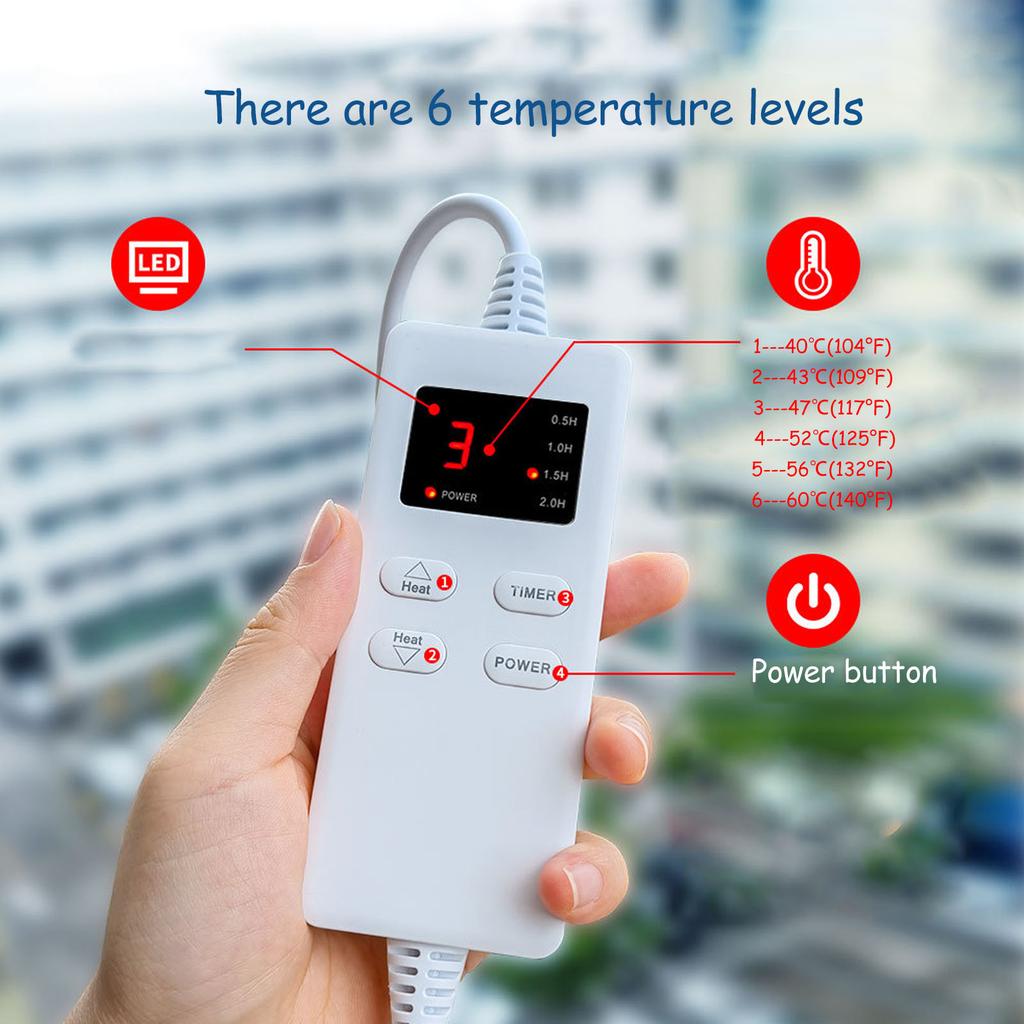 Electric Heating Pad Multifunctional Single Size Home Heating Blanket with 6   Temperature Timer Auto Shut Off  4076