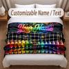 Musik Gitarre Thema Weiche Decke Personalisierter Benutzerdefinierter Name Text Druck Warme Decke Zuhause Sofa Schlafzimmer Dekor