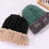 Autumn and Winter Warm Plush Hat for Women with Bow Knitted Hat Outdoor Cold Color Proof Pullover Hat Ear Protection Korean Cold Hat