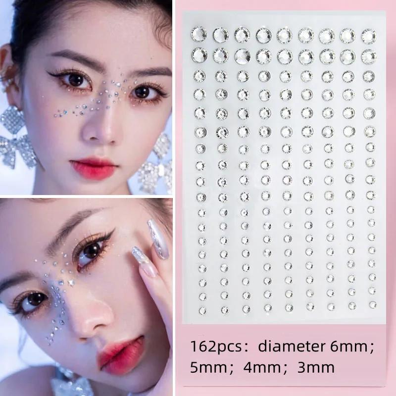 Diamond Crystal Tattoo Sticker Glitter Eyeliner Eyebrow Make Up Face Eyes Diamond Tattoos Rock Rhinestone 3D Eyeliner Stickers