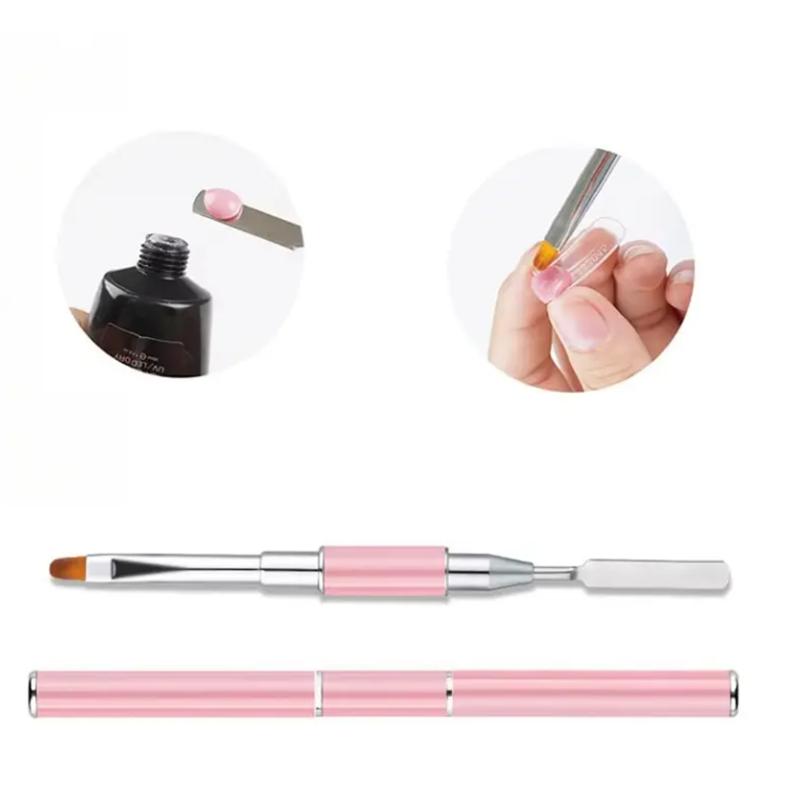 New Gel Brush & Picker 2 In 1 Design Nail Brush and Spatula Gel Nail Brush Tool for Acrylic Nails Extension Gel;'\[p