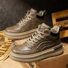 Winter new Martin boots British style mid-top leather shoes retro high-top platform boots