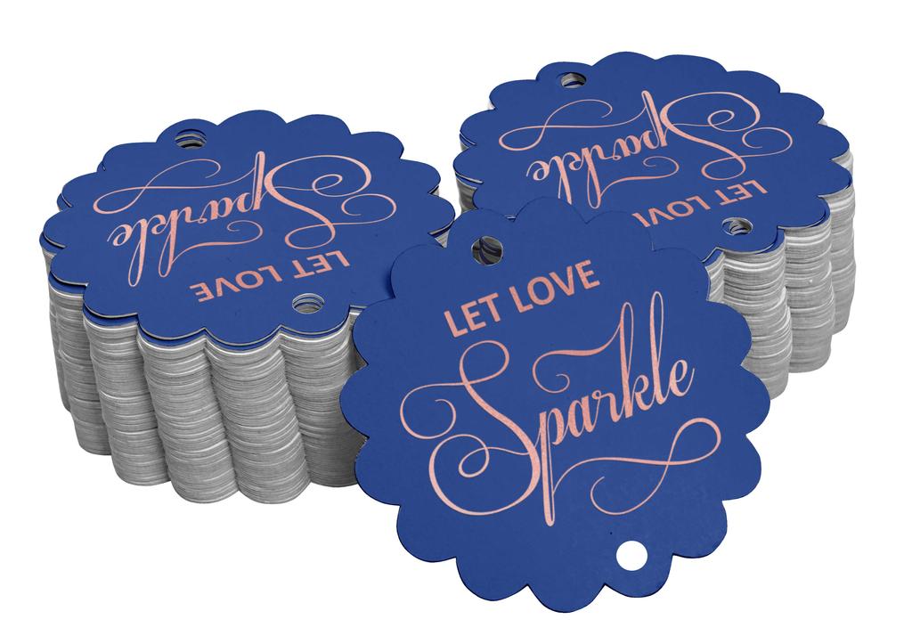 Inkdotpot 100 Pack Let Love Sparkle Wedding Favor Paper Tags Craft Real Gold Foil Hang