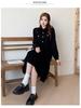 Thickened 300g Corduroy Hepburn-Style Long-Sleeve Dress | Large Autumn/Winter Coffee Break