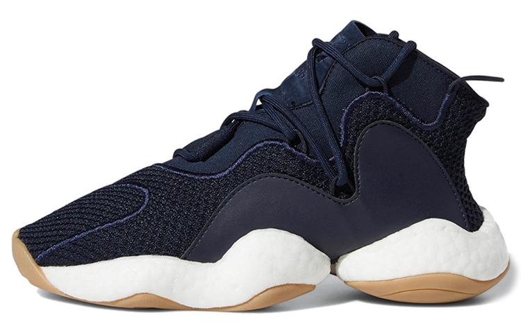 

Adidas Originals Crazy BYW J Cushioning Mid top Basketball Shoes Navy Blue White Teenagers F34358 36