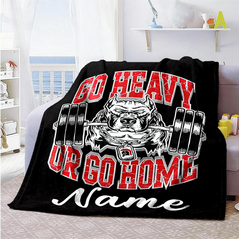 Go Exercise Customize Your Name Blanket Lightweight Personalized Blanket Ultra-Soft for Picnics Nap Couch Sofa Ideal for All Seasons