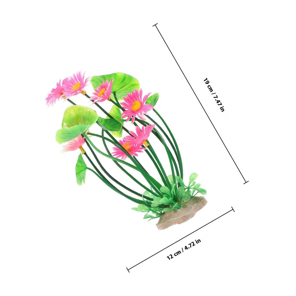 Artificial Lotus Aquarium Decoration Small Fish Tank Lotus Flower Lifelike Plastic Plant Landscape Ornament Realistic Fish Tank