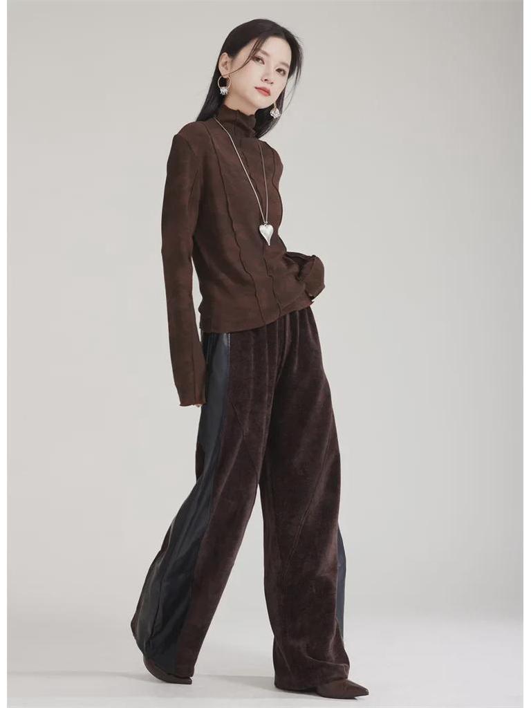Maillard Women's Wide-Leg Velvet-Lined Sports Sweatpants for Autumn/Winter