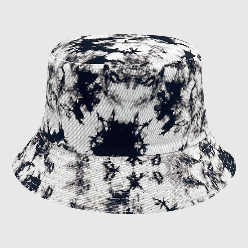 Neutral Summer Tie Dye Printed Fisherman Hat Outdoor Breathable Hat Sunshade