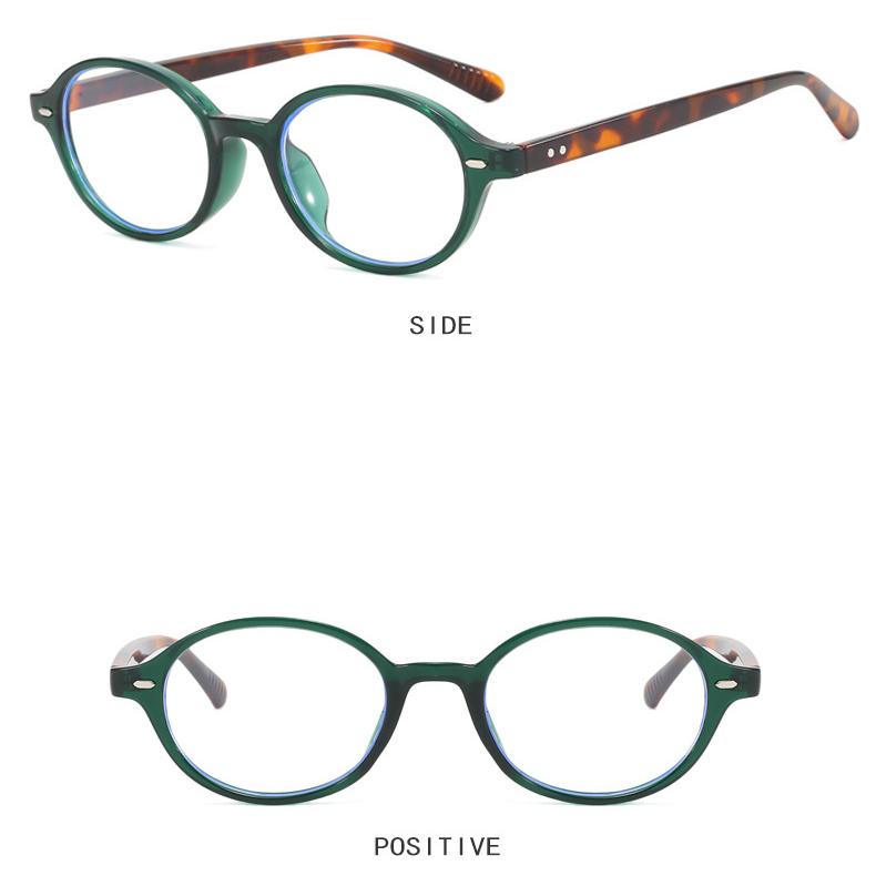 Women's Student Commuter Travel Glasses Anti-Blue Light Fashion Personality Retro Artistic Classic Oval Plain Glasses