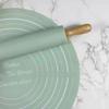 2Pcs/Set Reusable Thickened Rolling Pin Pastry Mat Set Round Silicone Kneading Pad Househeld Pastry Baking Dough Mat
