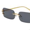 Fashion Rimless Sunglasses Decorative Transparent Eyeglasses Hip Hop Retro Style Tinted Photo Props