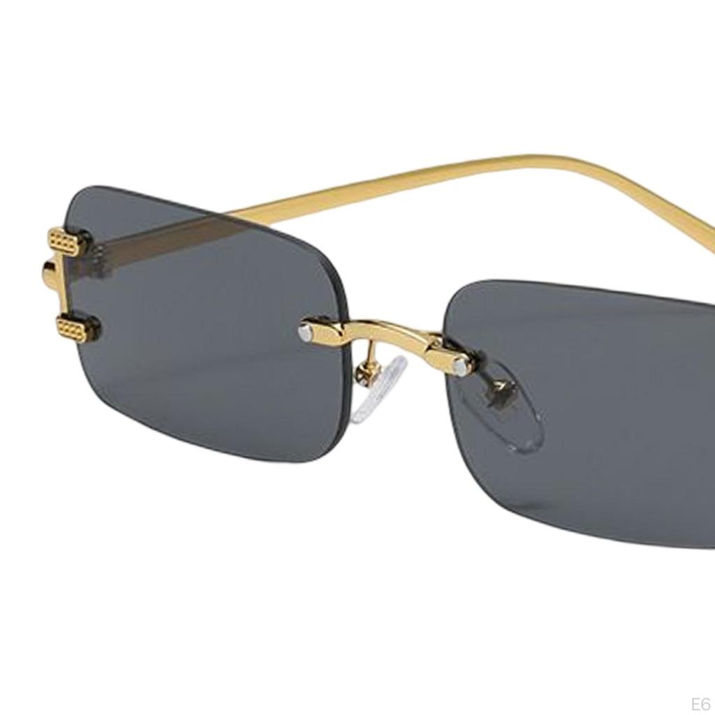 Fashion Rimless Sunglasses Decorative Transparent Eyeglasses Hip Hop Retro Style Tinted Photo Props