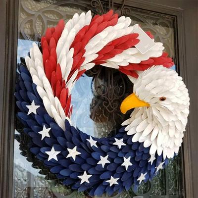 Unabhängigkeitstag Kranz 4. Juli Kranz Patriotischer Amerikanischer Kranz für Haustürdekorationen