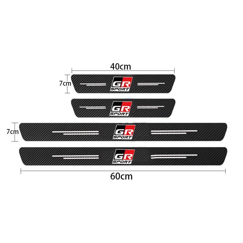 

Carbon Fiber Car Sticker Protector Strip Auto Door Sill Waterproof Protect Film For Toyota GR Sport Gazoo Racing RAV4 C-HR Mirai