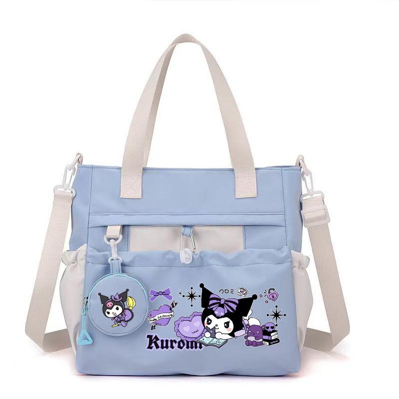 Große Tragetasche aus Nylongewebe für Damen, frische Nachhilfetasche für Studentinnen, vielseitige Schulter-Umhängetasche, zum Tragen von Büchern im Unterricht