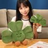 Cartoon Simulation Clover Doll Green Plant Plush Toy Lucky Grass Doll Sofa Cushion Pillow Ornament
