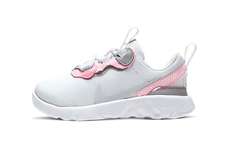 Кроссовки Nike React Element 55 Низкие Беговые Серые Розовые Для Младенцев и Малышей CK4083-102 22