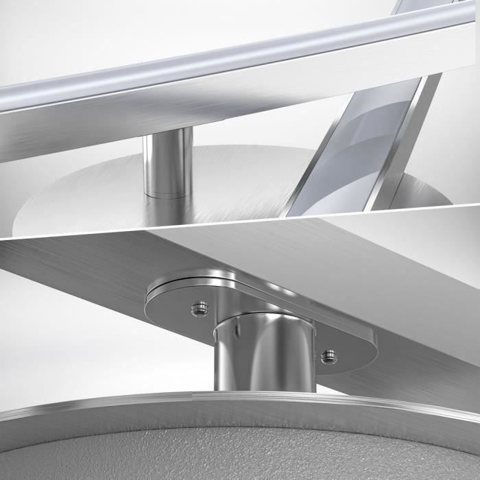 Plafonnier LED - B.K.Licht - 12W - 960Lm - 3000K - Aluminium Brossé