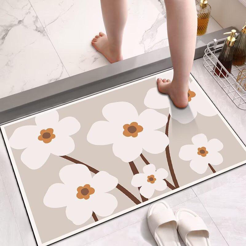 Toilet Floor Mat Diatom Mud Absorbent Mat Bathroom Door Non-slip Foot Mat Bathroom Toilet Carpet