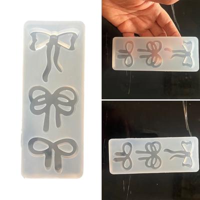Moules à pendentifs en silicone pour boucles d'oreilles, porte-clés, moule en forme de nœud papillon, moule à bijoux en silicone, fournitures de fabrication à la main en silicone