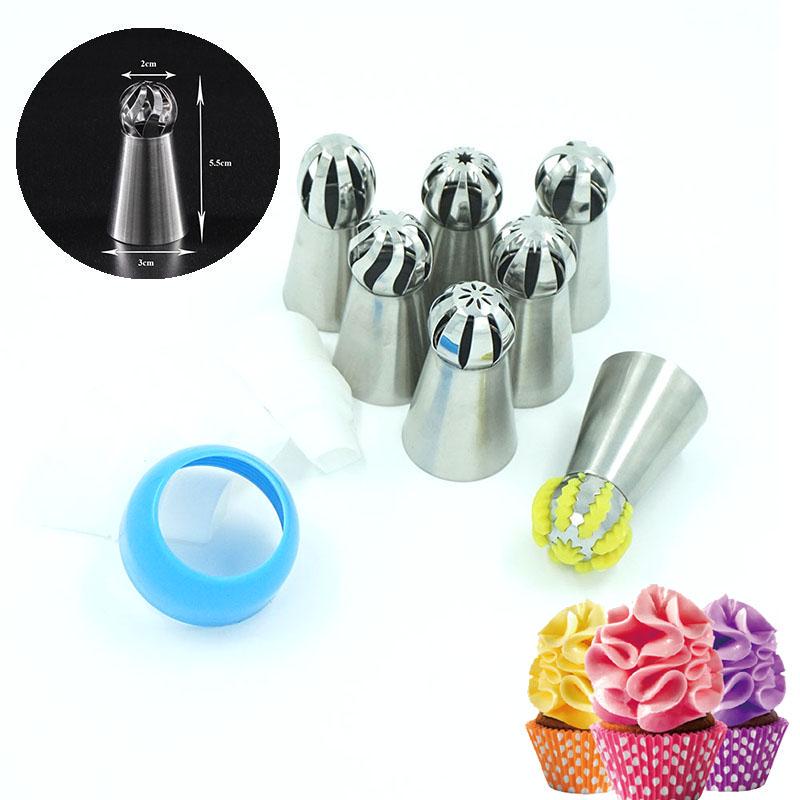 7 buc/set Duze de patiserie din oțel inoxidabil Instrumente pentru decorarea torturilor Sfaturi pentru glazură Cofetărie Cupcake