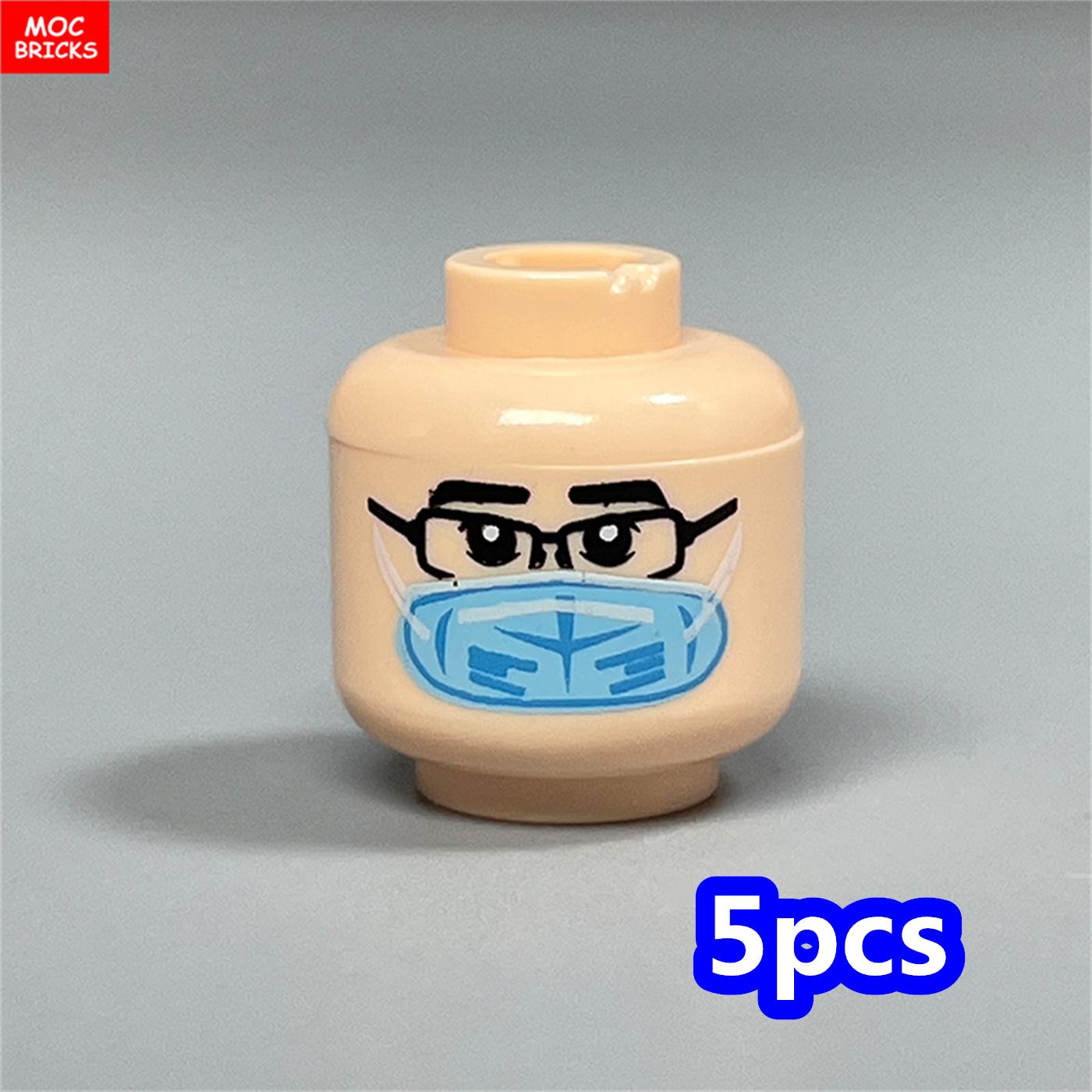 

Non-Toxic Moc Bricks Hollow Flesh Face Expression Head For 4Cm Figure Diy Educational Building Blocks Toys For Children Gifts