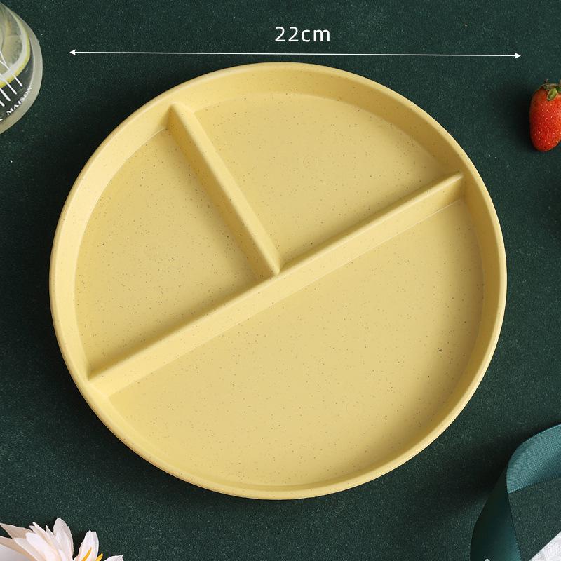 1/2PCS Food Dish Round Square Home Kitchen Reusable Dinner Plate For Adults Portion Control Diet 3 Compartments Microwave Safe
