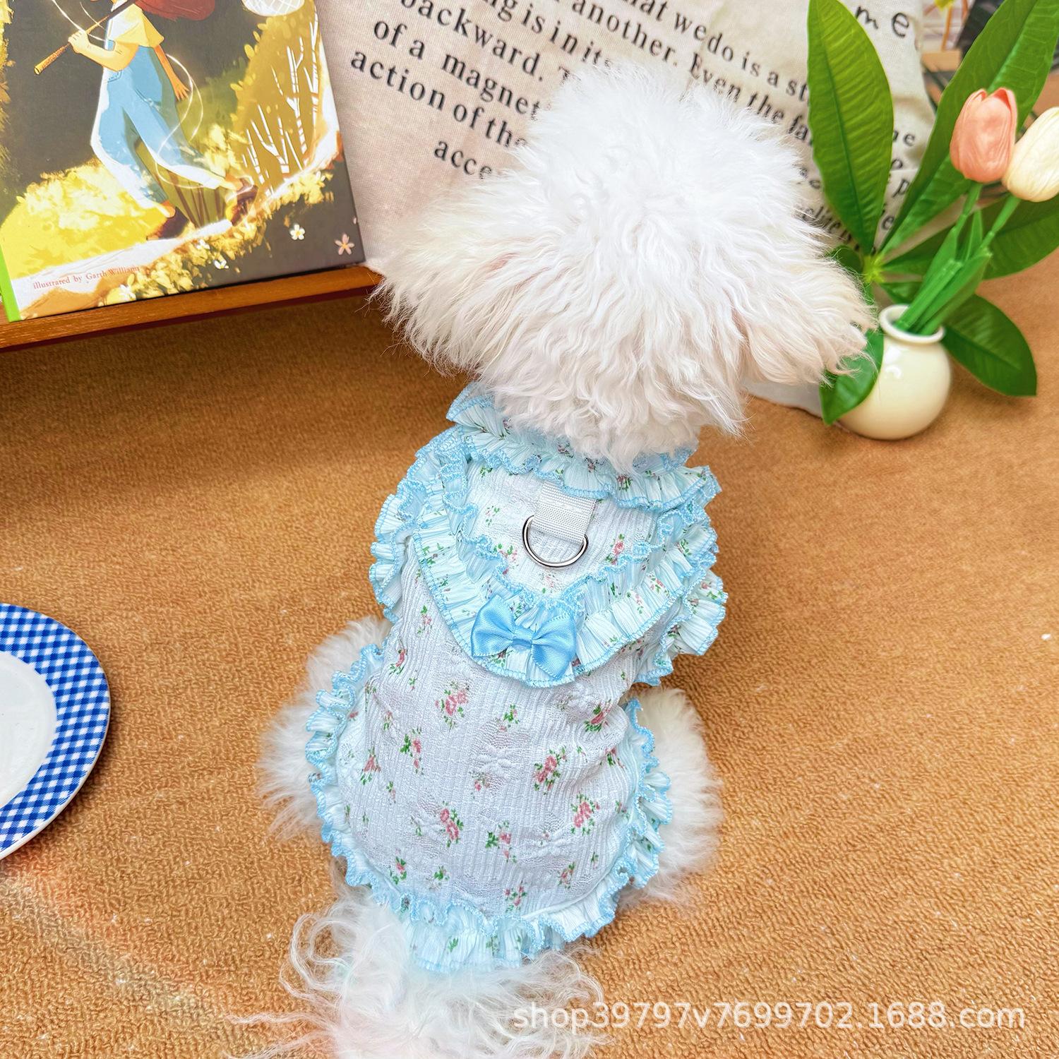 

New spring and summer thin hollow vest skirt dog cat clothes cooling breathable pet clothes sun protection XS Reference 1-1.5 kg