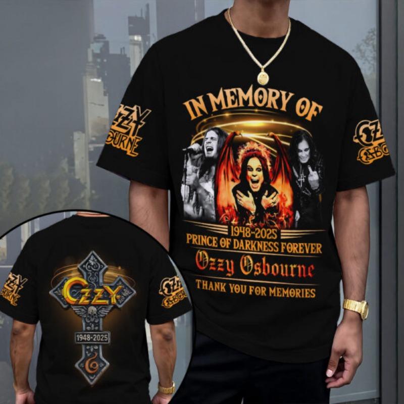Klassisk Rock Ozzy Osbourne T-shirts Sommar 3D-tryck Herr Dam Street Hip Hop Trend Kortärmade T-shirts Överdimensionerade Y2k Toppar