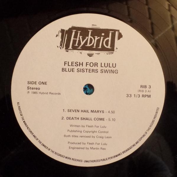 12-дюймовая пластинка FLESH FOR LULU Blue Sisters Swing RIB3 HYBRID 1985 UK Rock Б/У