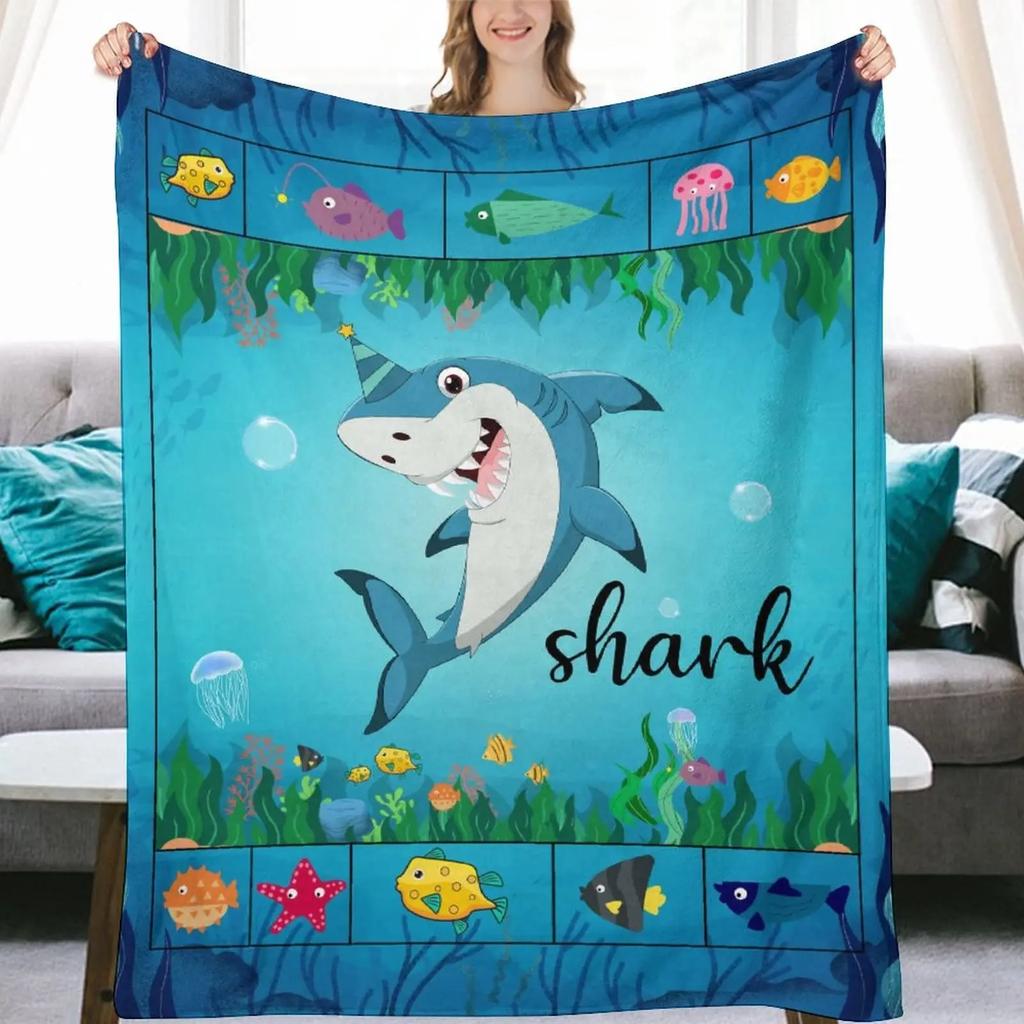 Blanket Shark Blankets Fleece Throw Blanket Ultra Soft Flannel Bed Blanket Warm Fuzzy Plush Blanket 50"X40"