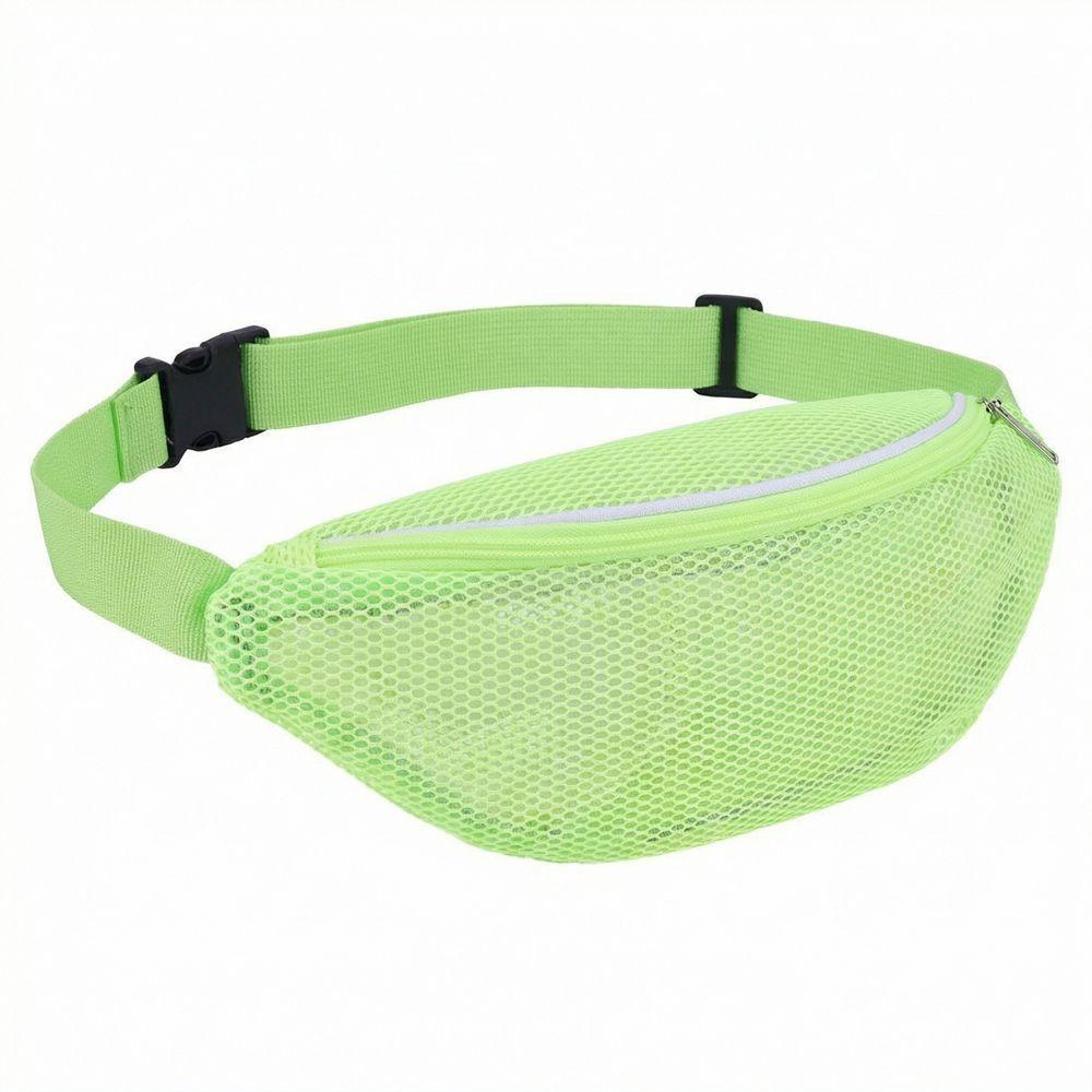 

Lightweight Mesh Waist Pack Adjustable Strap Hollow Crossbody Fanny Purse Beach зелений