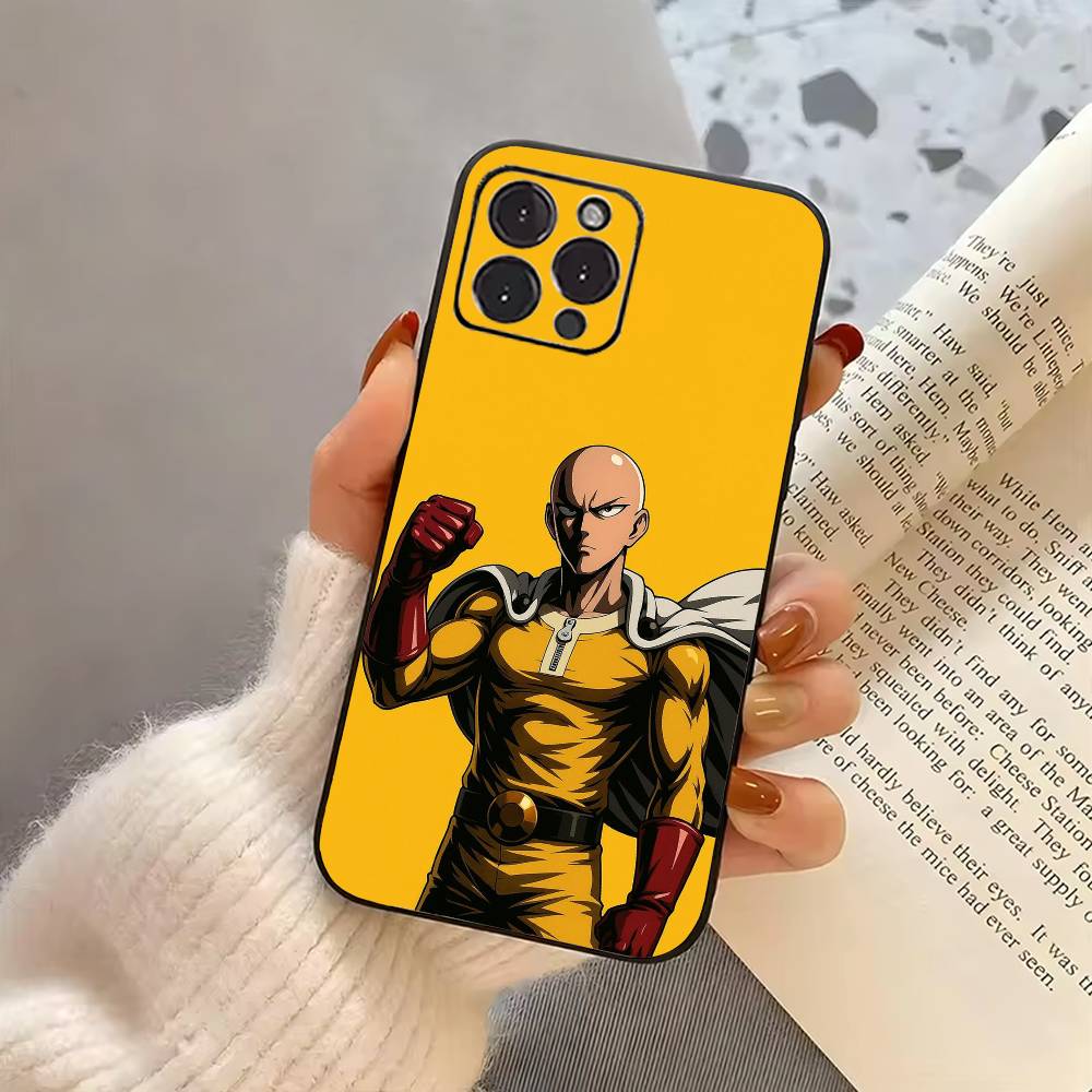 O-One P-Punch Man-OPM Phone Case For iPhone 17, 16,15,14,13,12,11 Plus,Pro Max, Others Soft Black Cover