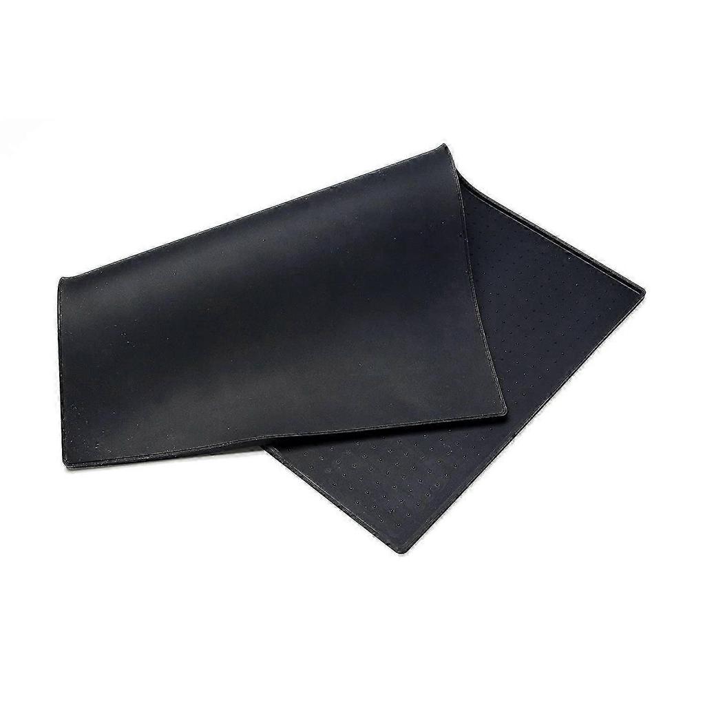 Silicone Non-slip Dog Food Feeding Mat, Waterproof Pet Food Mat for Cat & Dog Bowl Placemat, 24" X 16", Black