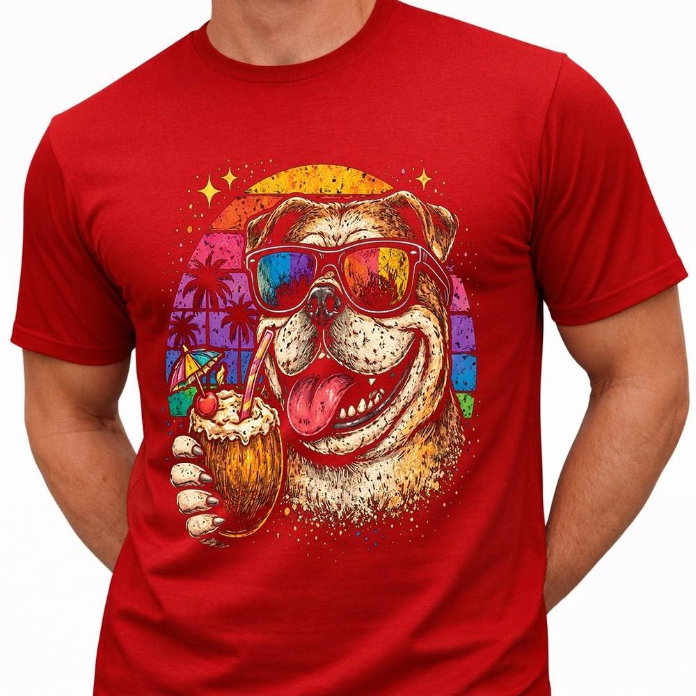 Dog Beach T-Shirt Funny Summer Sunglasses Holiday Animal Lover Gift Graphic Tee S