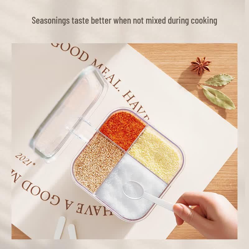SUPOR 4-Compartment Seasoning Jar with Spoons