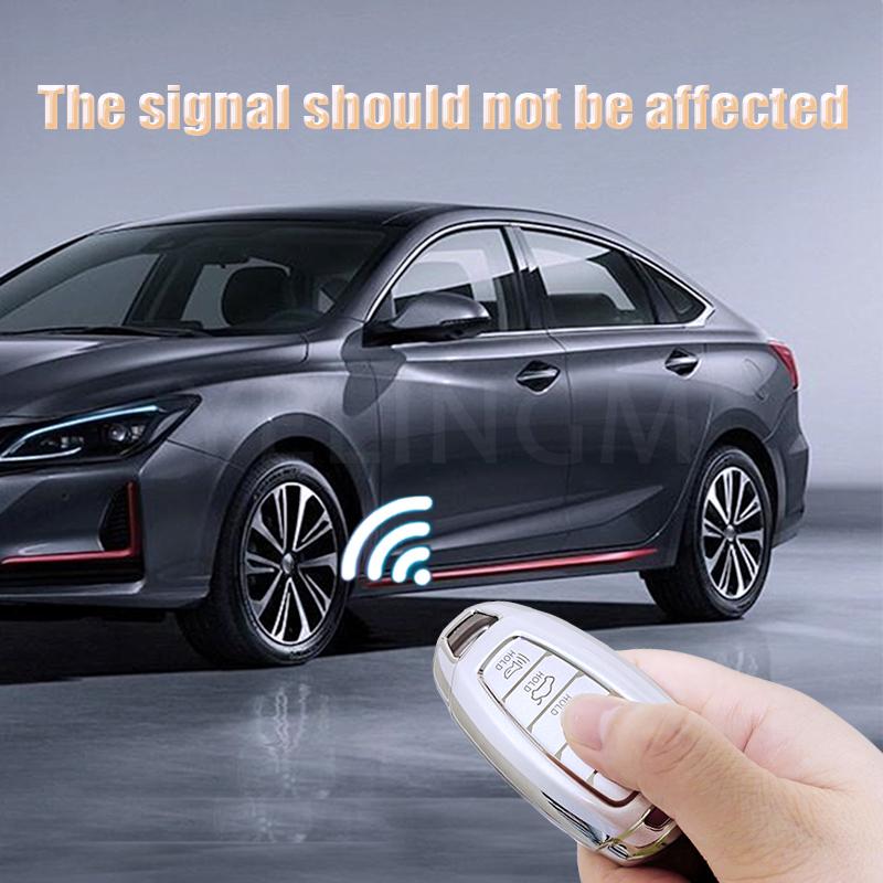 For Hyundai I30 Ix35 Kona Encino Solaris Azera Grandeur Ig Accent Santa Fe Palisade 4 5 Buttons Tpu Car Key Case Cover Keychain