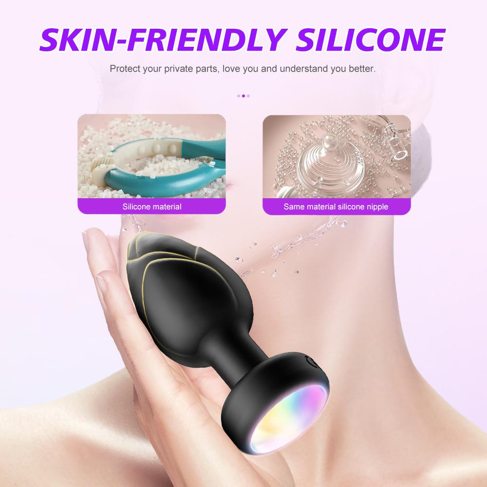 LED Colorful Light Butt Plug for Women Men Anal Plug Vibrator Wireless Remote Control Buttplug Goods Masturbator Adults Sex Toys