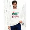 Men'S Casual Round-Neck Sweatshirt with a Merry Christmas Design