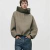 Giacca da Donna Casual con Cappuccio e Zip Calda Larga Bottoni Manica Lunga Cappotti da Donna per Pendolarismo Streetwear