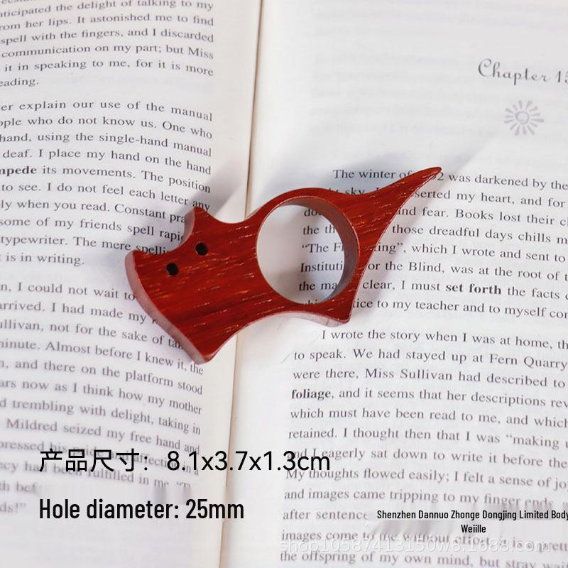 Wooden Portable One-Hand Thumb Book Holder & Page Clip for Pets, Cats, and Dogs