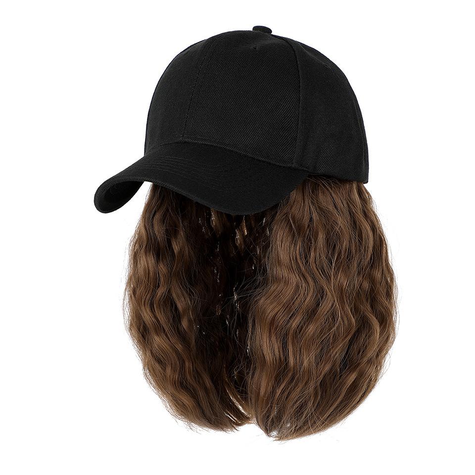 Damen Bob Perückenkappe mit Schirmmütze, All-in-One Kurzhaar Baseballkappe Perücke, Ganzjahres Universelles Vollkopf Synthetisches Haarteil für Tägliche Mode