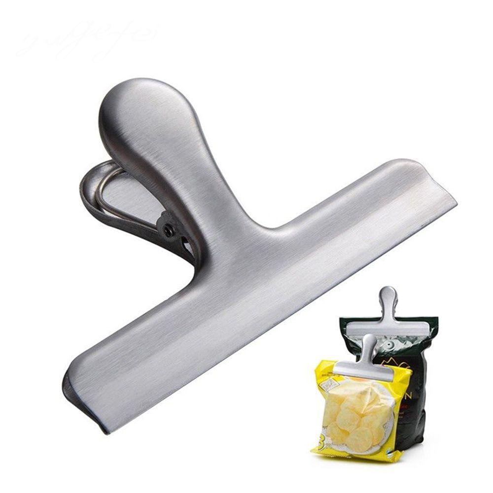 New Portable Storage Food Sealer Grips Stainless Steel Bag Clip