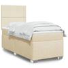 VidaXL Slat Bed Base with Mattress Cream 90x200 Cm Fabric 3290369