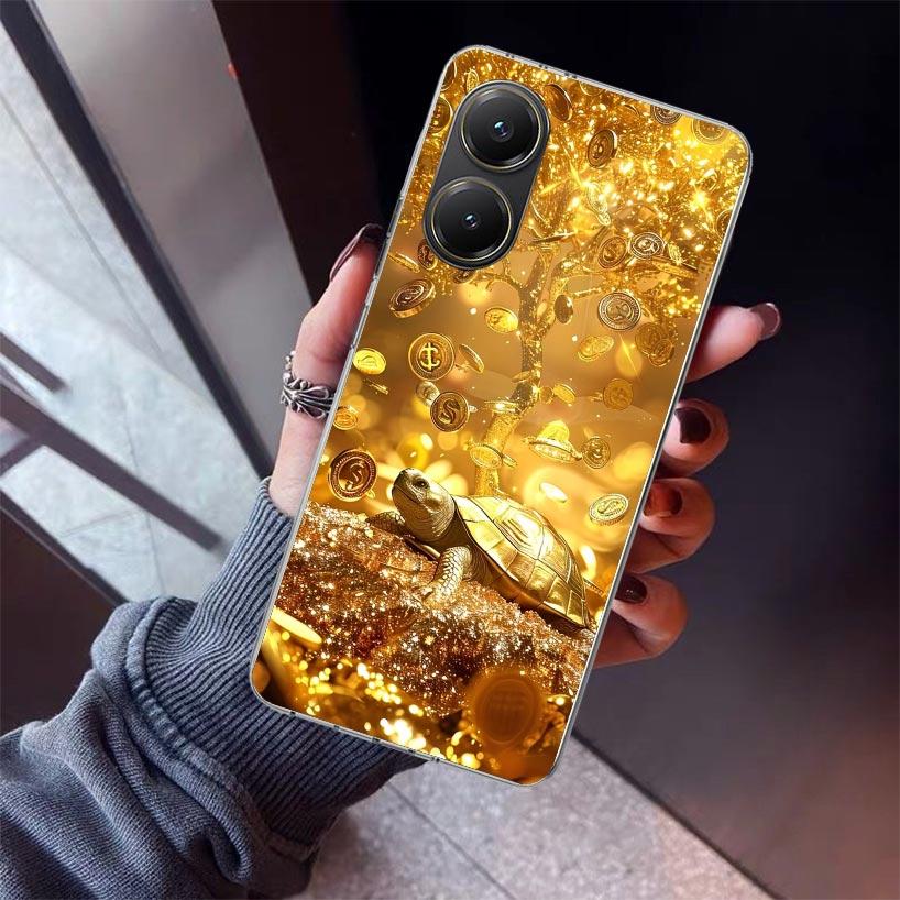 Fine Gold Pattern Printing Phone Case For Xiaomi Poco X7 X6 X5 Pro F7 Ultra Redmi 15C 15 13 13C 12 12C 10 10A 10C 9 9A 9C 9T She